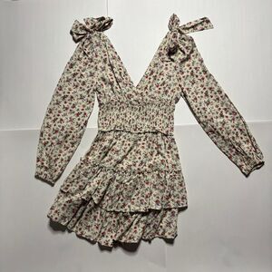 NWOT Anthropologie (like) Women's Long Sleeve Mini Dress with Smocked Waist